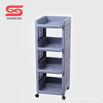 Good price durable 4-layer moving article bathroom rack with wheel
